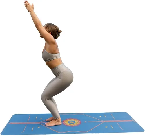 Miniatura 3 de Colección de esterilla de yoga impresa Liforme - Incluye bolsa de yoga gratis - Sistema de alineación patentado, agarre tipo guerrero, Radiante