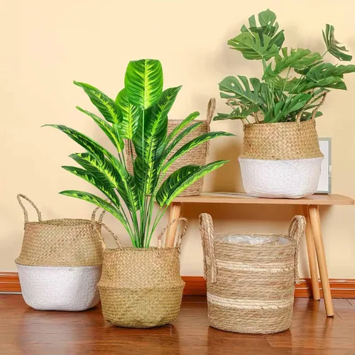 Miniatura 4 de Plantas artificiales, árbol de plátano falso con hojas verdes en maceta de plástico, 31.5 in, Strelitzia sintética, plantas tropicales, decoración