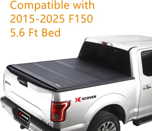 Miniatura 2 de Xcover - Cubierta rígida plegable para caja de camioneta de perfil bajo, compatible con camioneta F150 2015-2025 con caja de 5.6 pies