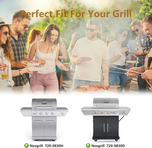 Miniatura 2 de Piezas de repuesto para parrilla Nexgrill 720-0830H, 720-0830D, bandeja de grasa ajustable de 24 a 27 pulgadas, rejillas de hierro fundido de 17