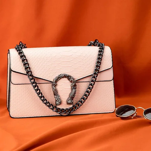 Miniatura 6 de Aiqudou Crossbody Satchel Handbag for Women - Fashion Snake Print Chain Purse Luxury Leather Shoulder Bags