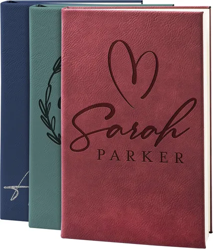 Miniatura 9 de Personal Leather Journal Notebooks 12 Design, 9 Color - Teal Journal for Women, Men - Custom Notebook to Write in - Diary for Girls, Women