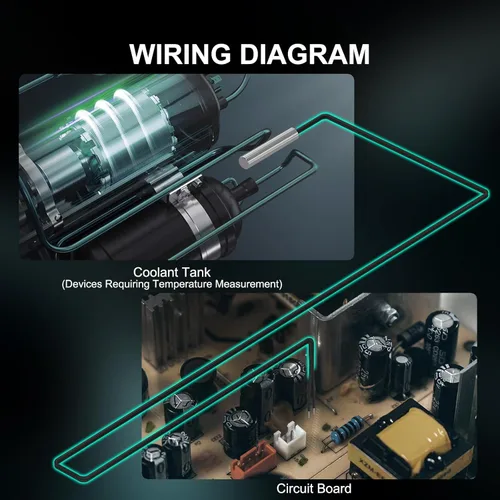 Miniatura 5 de DROK 10K Sonda de Sensor de Temperatura 5 piezas, 1 Metro Sonda de Temperatura NTC de Acero Inoxidable Impermeable para Varios Dispensadores