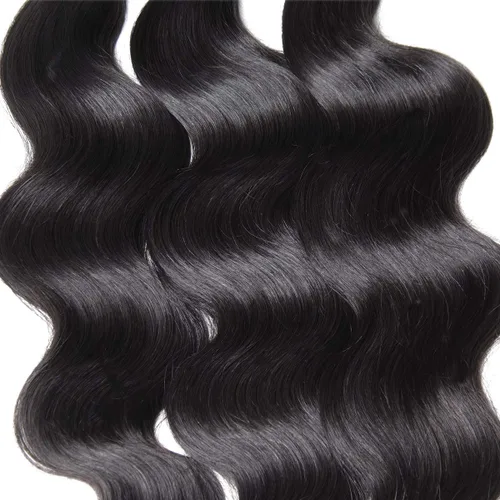 Miniatura 4 de Unice - Cabello ondulado brasileño 8A, cabello virgen, 3 unidades, extensiones tejidas de 100 % cabello humano, color natural, 3.3 a 3.5 onzas