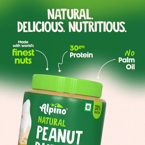 Miniatura 4 de ALPINO Mantequilla de maní suave, hecha con maní 100% tostado, 1.06 onzas de proteína, sin azúcar añadida ni sal, sin gluten, a base de plantas