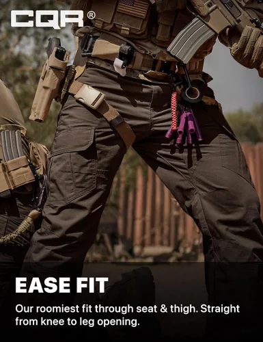 Miniatura 5 de CQR - Pantalones tácticos tipo cargo para hombre, tejido ripstop, resistentes al agua, ligeros, para uso diario, trabajo, senderismo o exteriores