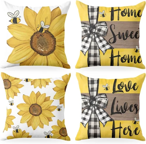 Miniatura 12 de 2 piezas de fundas de almohada de 18 x 18 pulgadas, fundas de almohada de estilo coqueto, fundas de almohada decorativas con arco rosa, fundas