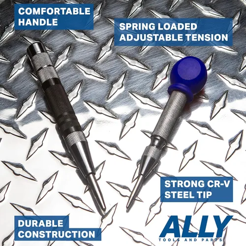 Miniatura 5 de ALLY Tools - Punzón central automático súper fuerte de 6 y 5 pulgadas, perforador central automático perfecto para metal, madera, plástico, vidrio