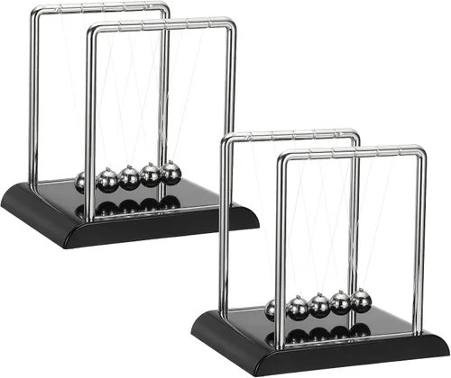 Miniatura 11 de PATIKIL Paquete de 2 cradle Newtons, péndulo de cuna de Newton, 5 bolas de equilibrio, juguetes de escritorio, bola de gravedad, juguetes divertidos