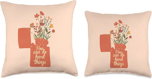 Miniatura 3 de You Can Do Hard Things, Optimistic Women's Empowerment Quote Throw Pillow