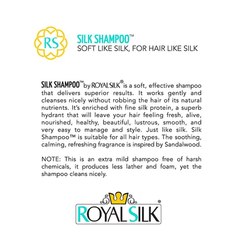 Miniatura 5 de Royal Silk El champú de seda original suave como la seda para el cabello como la seda. Ultra suave, calmante y suave. Todos los géneros, edades