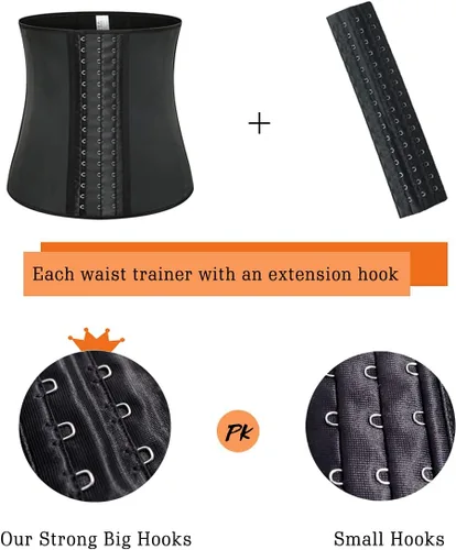 Miniatura 5 de GainKee 100% Látex Fajas de Entrenamiento para Cintura de Hombre con Hueso de Acero, Cinturón de Sudor, Traje de Sauna para Fitness, Moldeador