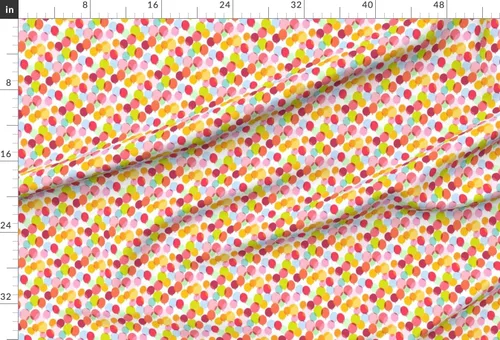 Miniatura 2 de Spoonflower Tela - Globos brillantes Fiesta de cumpleaños Colorido Feliz Naranja Rojo Rosa Impreso en Tela de Gasa Cuarto Grasa - Costura Ropa