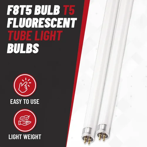 Miniatura 5 de F8T5CW Bombillas fluorescentes de 12 pulgadas - F8T5 8 W blanco frío 4100K 30.5 cm bombillas de luz debajo del gabinete lineales T5 380 lúmenes