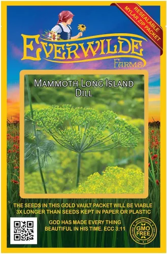 Miniatura 4 de Everwilde Farms - Semillas de hierbas de eneldo de Long Island Mammoth de 1 onza - Gold Vault