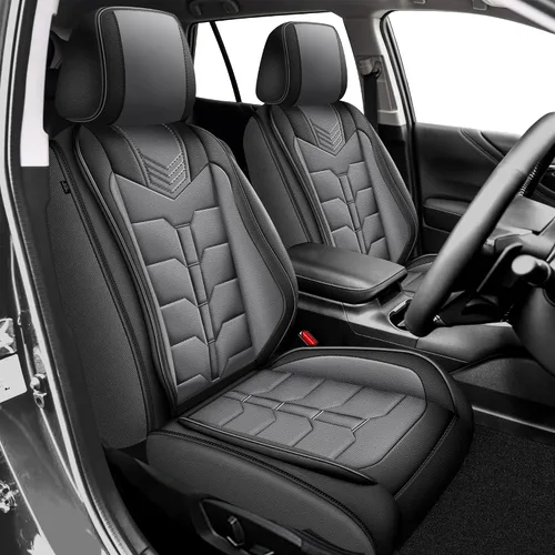 Miniatura 12 de IKABEVEM Fundas de asiento para Nissan Pathfinder 2011-2024 2025 2026, 2 piezas, fundas de asiento delantero de automóvil, de piel sintética