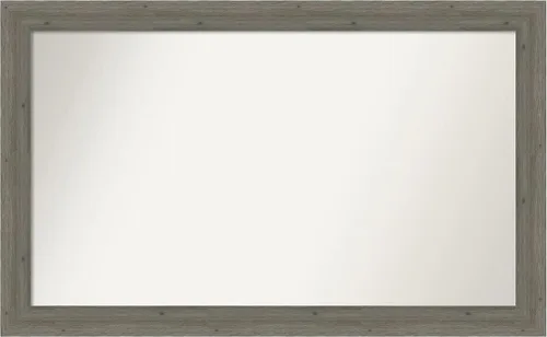 Miniatura 379 de Amanti Art Espejo de pared personalizado no biselado (24.5 x 24.5 pulgadas), marco gris marrón alta, varios tamaños personalizados, espejo de baño