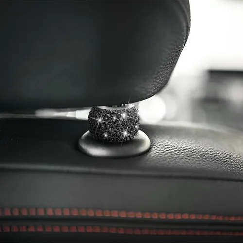 Miniatura 3 de Osilly Collares Brillantes para Reposacabezas de Automóvil, 4 Piezas de Collares con Anillos Decorativos para Reposacabezas de Automóvil, Accesorios