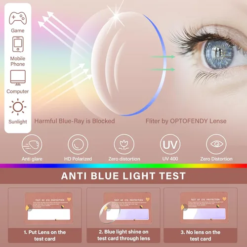 Miniatura 6 de TR90 - Lentes de lectura para mujeres, modernas, redondas, con bloqueo de luz azul para computadora, antifatiga ocular y antirreflejante UV