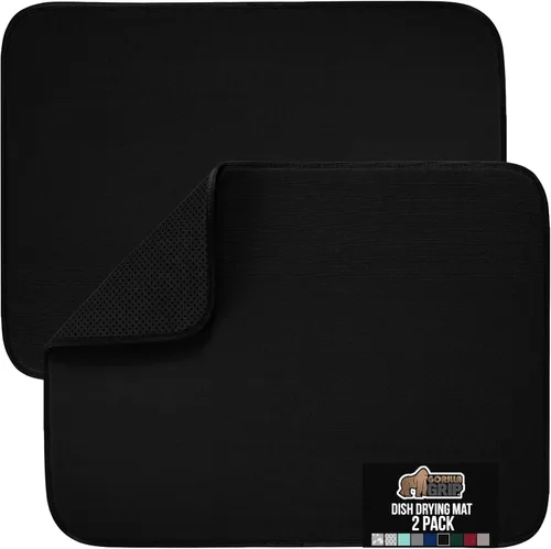 Miniatura 14 de GORILLA GRIP Tapete de microfibra ultra absorbente de agua, malla gruesa de secado rápido, almohadilla antideslizante para platos de fregadero