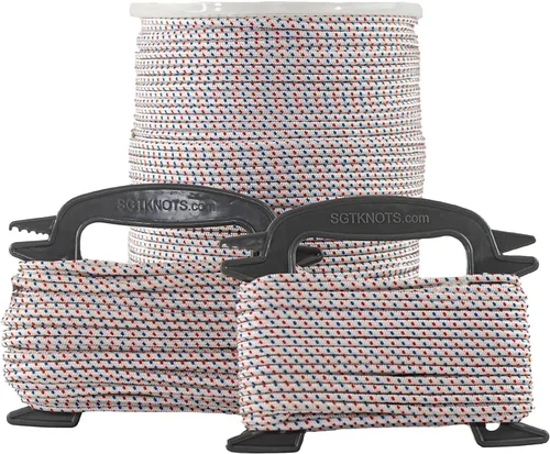 Cuerda de iniciación de poliéster con trenza de diamante, 16 hebras, 3/16 pulgadas x 25 pies en bobinadora