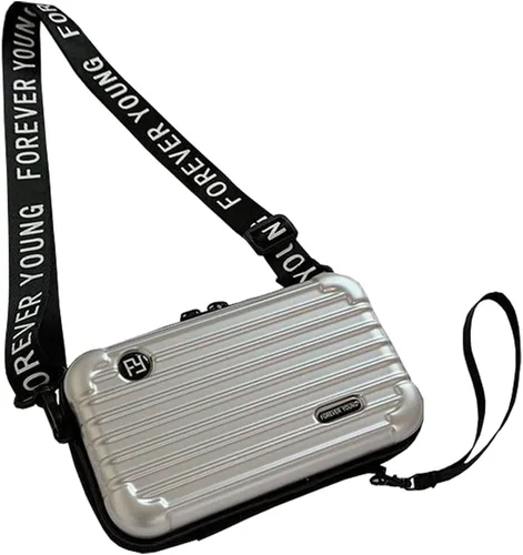 Miniatura 11 de Maleta multifuncional de viaje de PVC rígido, bolsa de maquillaje y artículos de tocador portátil para mujer, bolsa cruzada de almacenamiento
