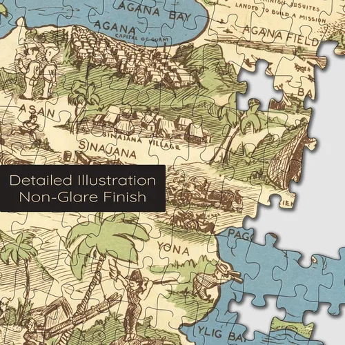 Miniatura 3 de Rompecabezas de 1000 piezas Mapa histórico de la isla histórica de Guam - 1958 Guam Puzzle para adultos