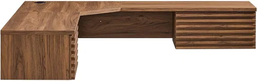 Miniatura 3 de Modway EEI-6181-WAL Render - Escritorio de oficina esquinero para montaje en pared, nogal