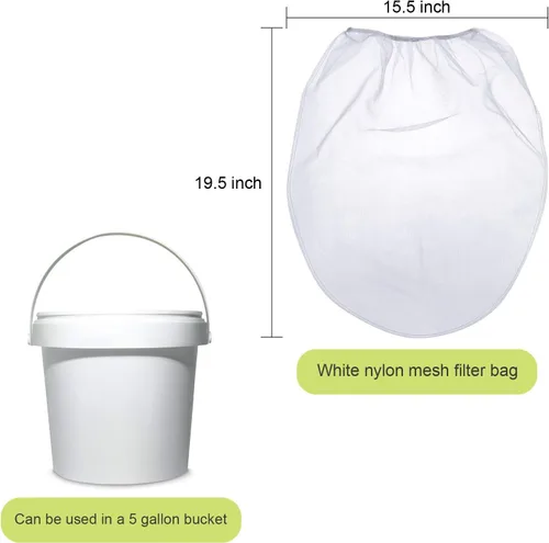 Miniatura 3 de Boao Bolsas de filtro de pintura, bolsas de filtro de pintura de malla fina blanca, filtro de cubo desechable para pintura, jardinería, protección