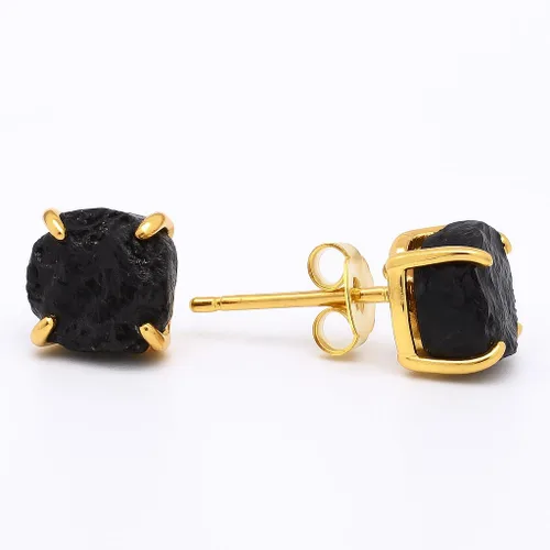 Miniatura 8 de Gempires Natural Raw Prong Setting Stud Earrings, 8-10 mm Crystals Earring, Handmade Jewelry, Gift for Her