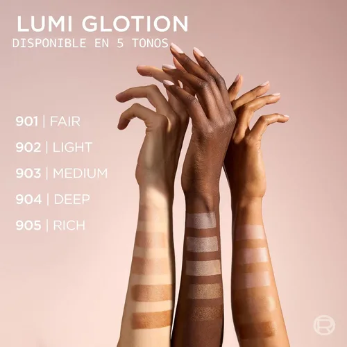 Miniatura 7 de L'Oréal Paris Maquillaje True Match Lumi Glotion, Potenciador de brillo natural, Iluminador resaltador, Gotas bronceadoras para un brillo bañado por
