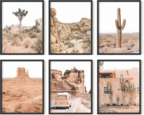 Miniatura 15 de HAUS AND HUES Arte de pared de suculentas del desierto, juego de 6 impresiones de cactus botánicos, decoración artística de cactus y naturaleza