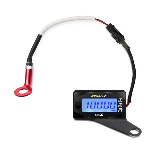 Miniatura 8 de Medidor multifunción 4 en 1 para motocicleta, mini 13.1 ft (tacómetro RPM+temperatura de culata+voltímetro+reloj) Medidor multifuncional 4 en 1