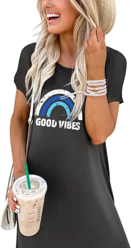 Miniatura 6 de ANRABESS - Vestido largo de playa de verano con bolsillos, suelto, informal, de manga corta, para mujer