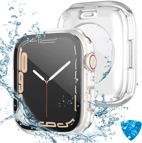 Tensea - Funda protectora de pantalla impermeable para Apple Watch (2 en 1) para Apple Watch Serie SE 7, 5, 4, accesorios de 41 mm, iWatch protector