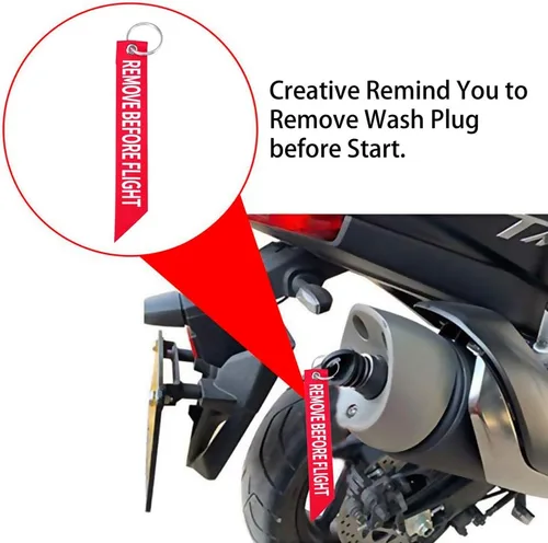 Miniatura 6 de Tapón de lavado para el silenciador de escape de 0.6"-1.5", para motocicleta de tierra, moto de 2 tiempos con llavero con llavero para motor, 1 Negro