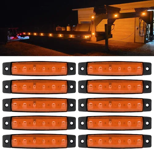 Miniatura 17 de FXC 10x 6 luces LED indicadoras laterales de gálibo para camión, autobús, remolque, luz interior impermeable para barco, luz de popa de cubierta