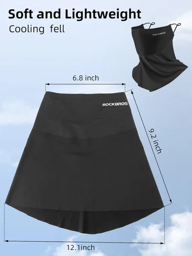 Miniatura 2 de ROCKBROS Polaina refrescante para el cuello, bufanda, cubre la cara con bucles para las orejas, transpirable, protección solar UV, pasamontañas