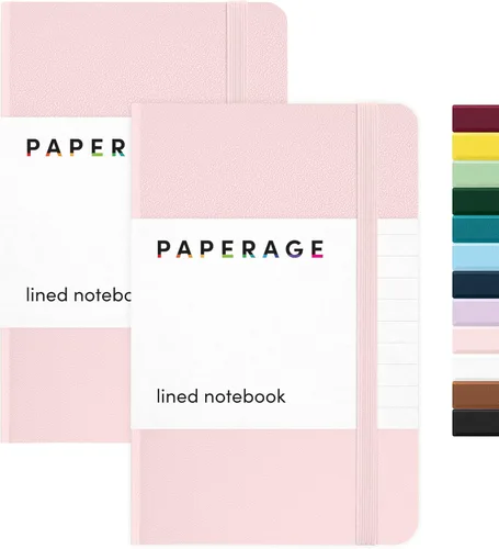 Miniatura 10 de Juego de 2 cuadernos blocs de notas de bolsillo pequeño, pauta universitaria, 3.7 x 5.6 pulgadas, minidiario de tapa dura, papel grueso de 3.5 Negro