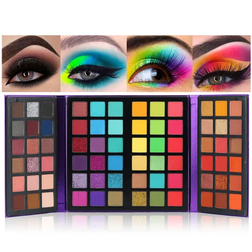 BestLand Paleta de sombra de ojos ultra secreta, 72 colores, tablero de colores 4 en 1, brillo mate, brillo nude, natural, todo en uno, paleta de