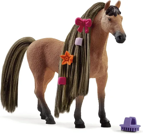 Miniatura 2 de Schleich Horse Club Sofia's Beauties Akhal Teke Stallion - Juego de 8 figuras de juguete de caballo con pelo cepillable y accesorios para niños