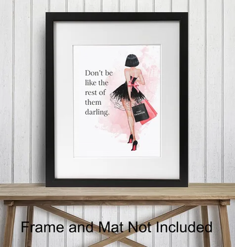 Miniatura 3 de Arte de pared con cita – Decoración de pared glamorosa – Diseño de moda de lujo para habitación o decoración del hogar – Regalo de alta costura