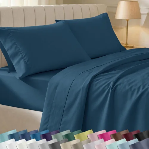 Miniatura 16 de Juego de sábanas split king para cama ajustable de 100% algodón natural satinado de 400 hilos, transpirables/duraderas, con esquinas 07 - Gris claro