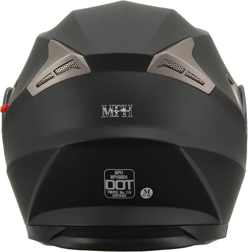 Miniatura 8 de Milwaukee Performance Helmets MPH9804DOT Matte Black Modular Racing Helmet w/ Drop Down Visor