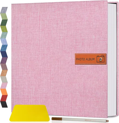 Miniatura 30 de Popotop Álbum de fotos grande autoadhesivo 4x6 5x7 8x10, álbum de recortes DIY, libro de fotos, regalos para mamá, familia, bebé y boda, con Azul
