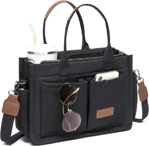 Miniatura 12 de ZHMO Bolso de lona para mujer, bolsos cruzados para mujer, bolsos de trabajo para computadora portátil, bolso grande de mano para enfermera