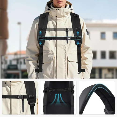 Miniatura 6 de MOSISO Mochila para cámara DSLR/SLR/SLR/sin espejo con bolsillo superior con solapa superior, mochila de fotografía con compartimento para laptop