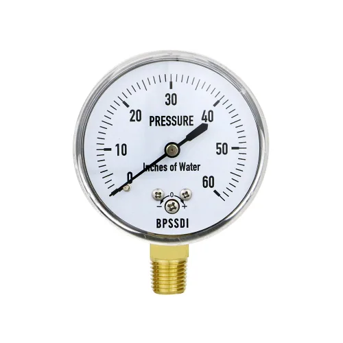 Miniatura 9 de Medidor de baja presión de 0-5 psi, medidor de cápsula con caja de acero inoxidable 304, tamaño de dial de 2.5", montaje inferior NPT de 1/4