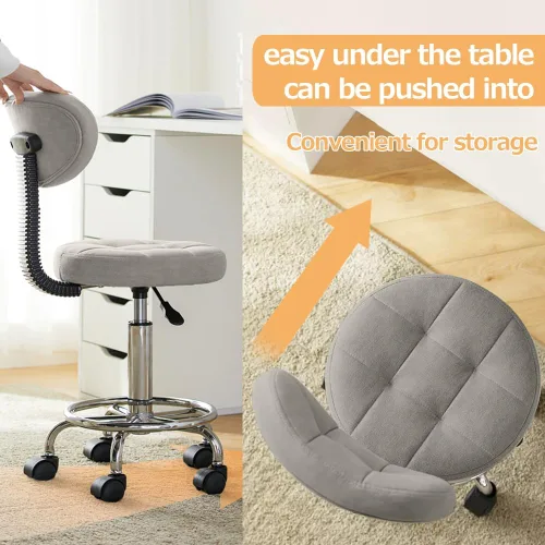 Miniatura 6 de Silla de dibujo de oficina con respaldo y reposapiés, silla de escritorio de oficina multiusos, silla de hogar, cojín de asiento grueso