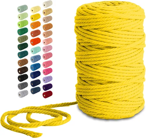 Miniatura 104 de Nook Theory - Cuerda de macramé de 3 mm, 220 yardas de cuerda de algodón, hilo de 4 mm y 5 mm, cuerda para manualidades, perfecta para colgantes